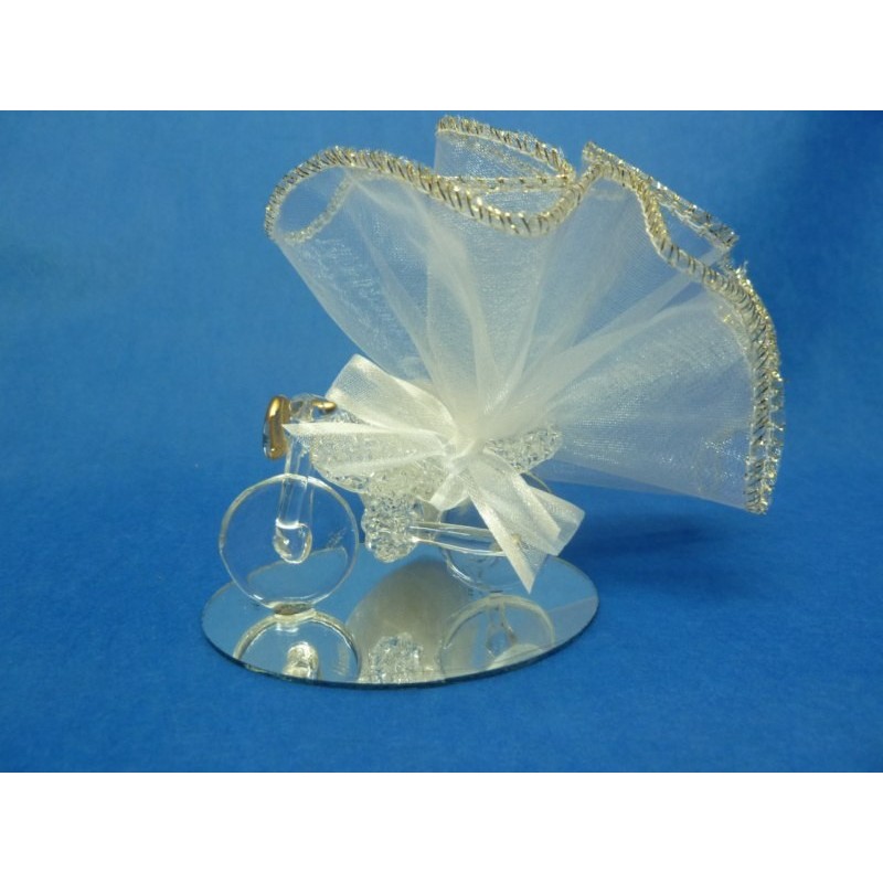 Tulle blanc bord or 24 cm