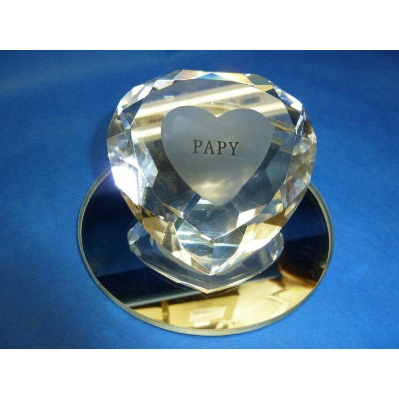 Coeur diamant sur miroir PAPY