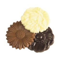 fleurs en chocolat lait et fondant