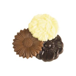 fleurs en chocolat lait et fondant