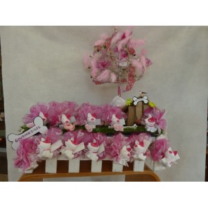 chien lumineux blanc/fuschia chien lumineux blanc/fuschia