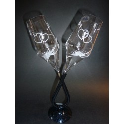 Verre DUO flûtes à champagne taillées main