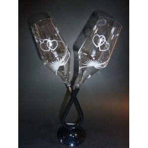 Verre DUO flûtes à champagne taillées main