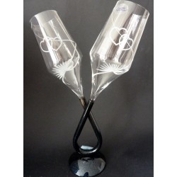 Verre DUO flûtes à champagne taillées main