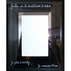 Cadre-photo en verre neutre gravé