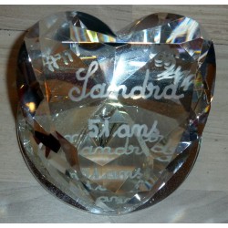 Coeur en verre pour anniversaire