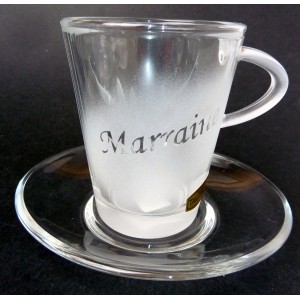 Tasse à café en verre marraine Tasse à café en verre marraine