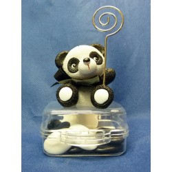 Panda porte-photo sur valisette transparente