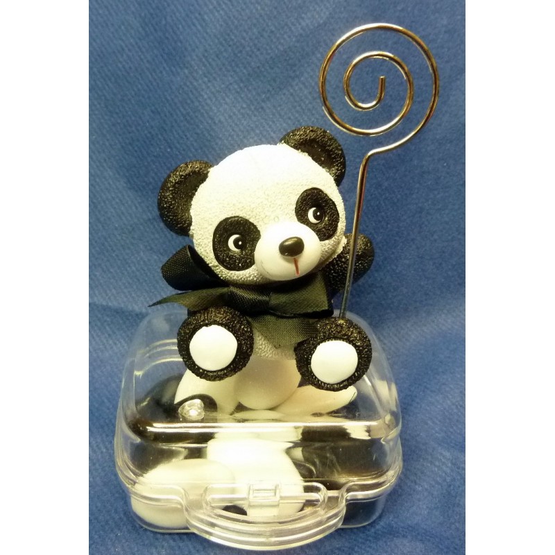 Panda porte-photo sur valisette transparente