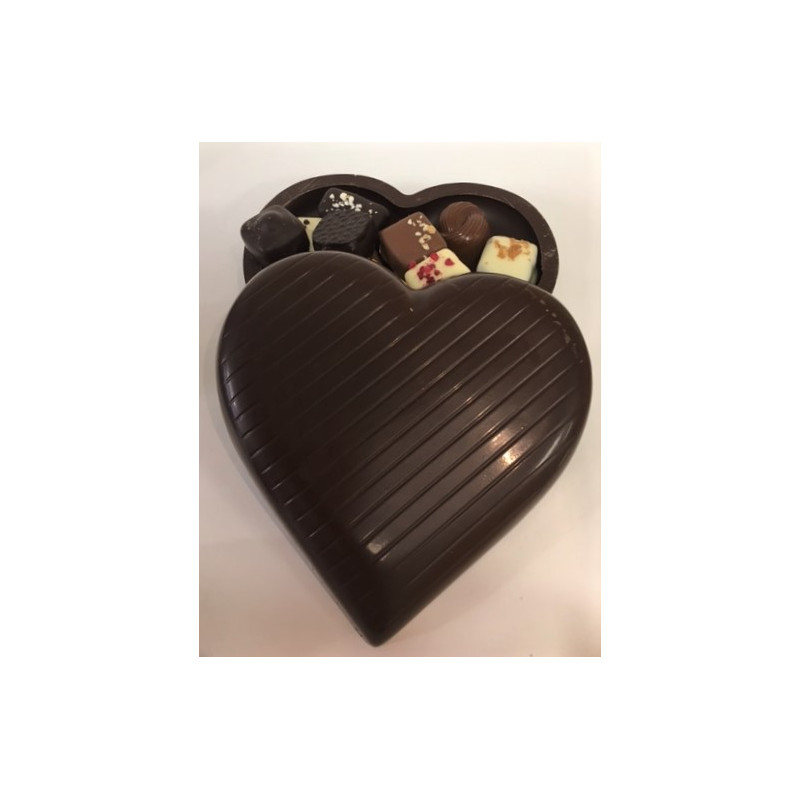 Coeur au chocolat noir garni mélange