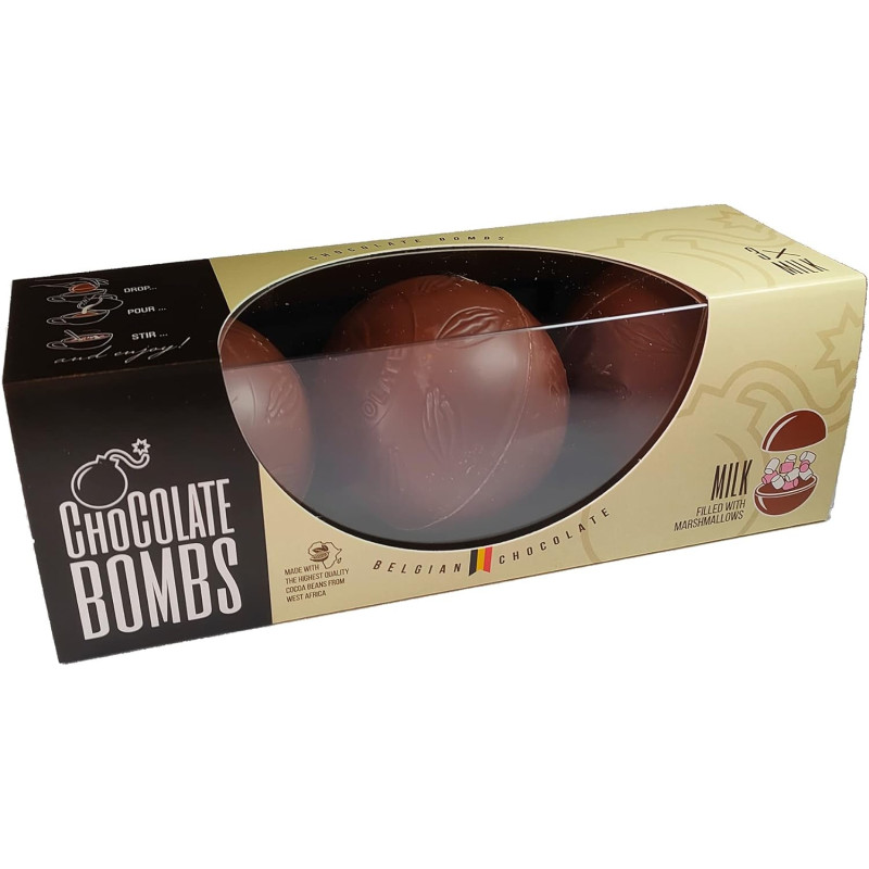 Coffret 3 bombes prestige chocolat chaud guimauve - 14,90 €