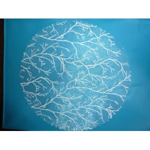 Tulle blanc nervuré argent Tulle blanc nervuré argent