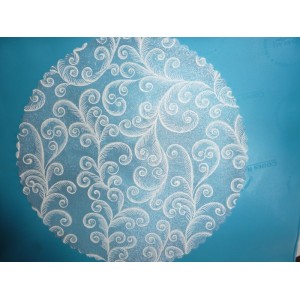 Tulle blanc motifs argentés Tulle blanc motifs argentés